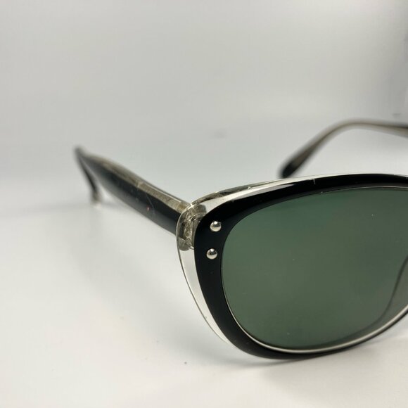 Vintage J Crew Women’s Sunglasses Cat-Eye Style Two-tone Frame (black + clear) - Picture 3 of 6